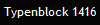 Typenblock 1416